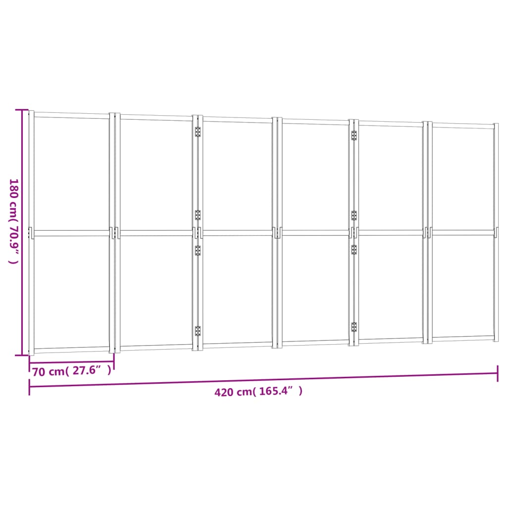 8720286946572_g_en_hd_5 vidaXL 6-Panel Room Divider Cream White 420x180 cm - Image 7