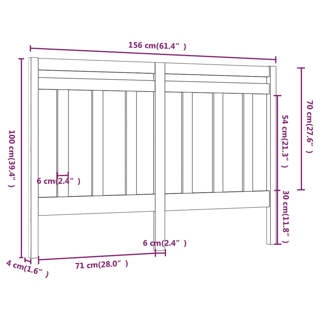 8720286948385_g_en_hd_4 vidaXL Bed Headboard 156 cm Solid Wood Pine - Image 6