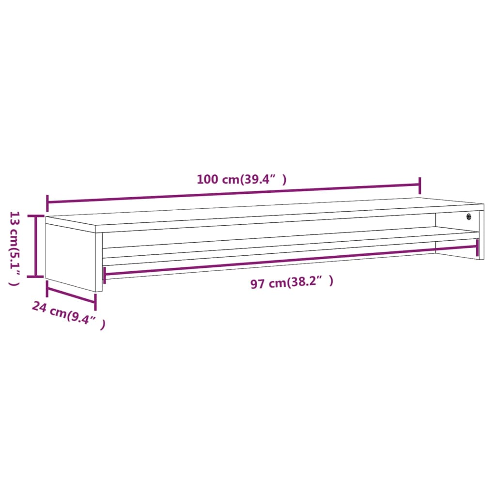 8720286953945_g_en_hd_5 vidaXL Monitor Stand Smoked Oak 100x24x13 cm Engineered Wood - Image 8