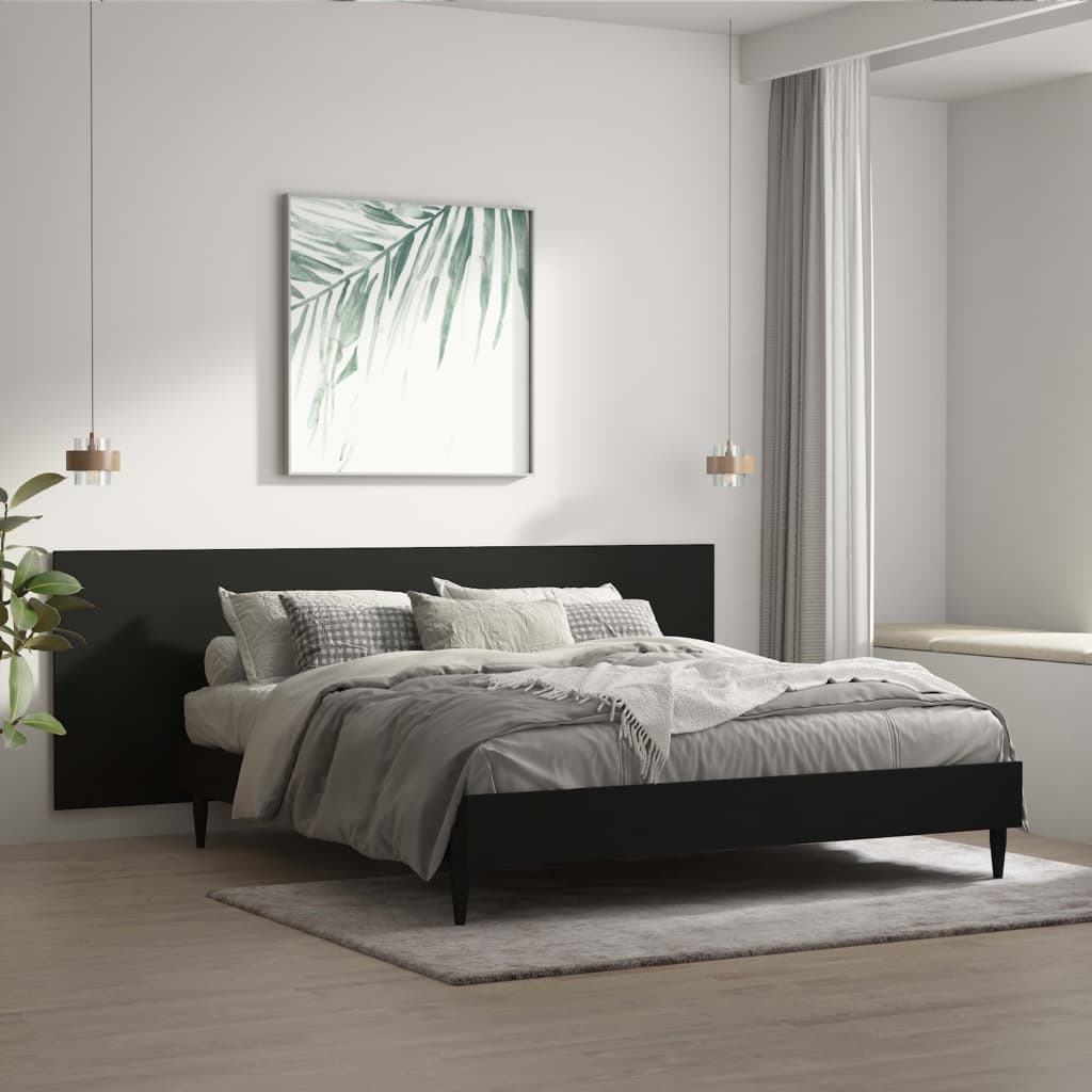 vidaXL Wall Headboard Black 240 cm Engineered Wood