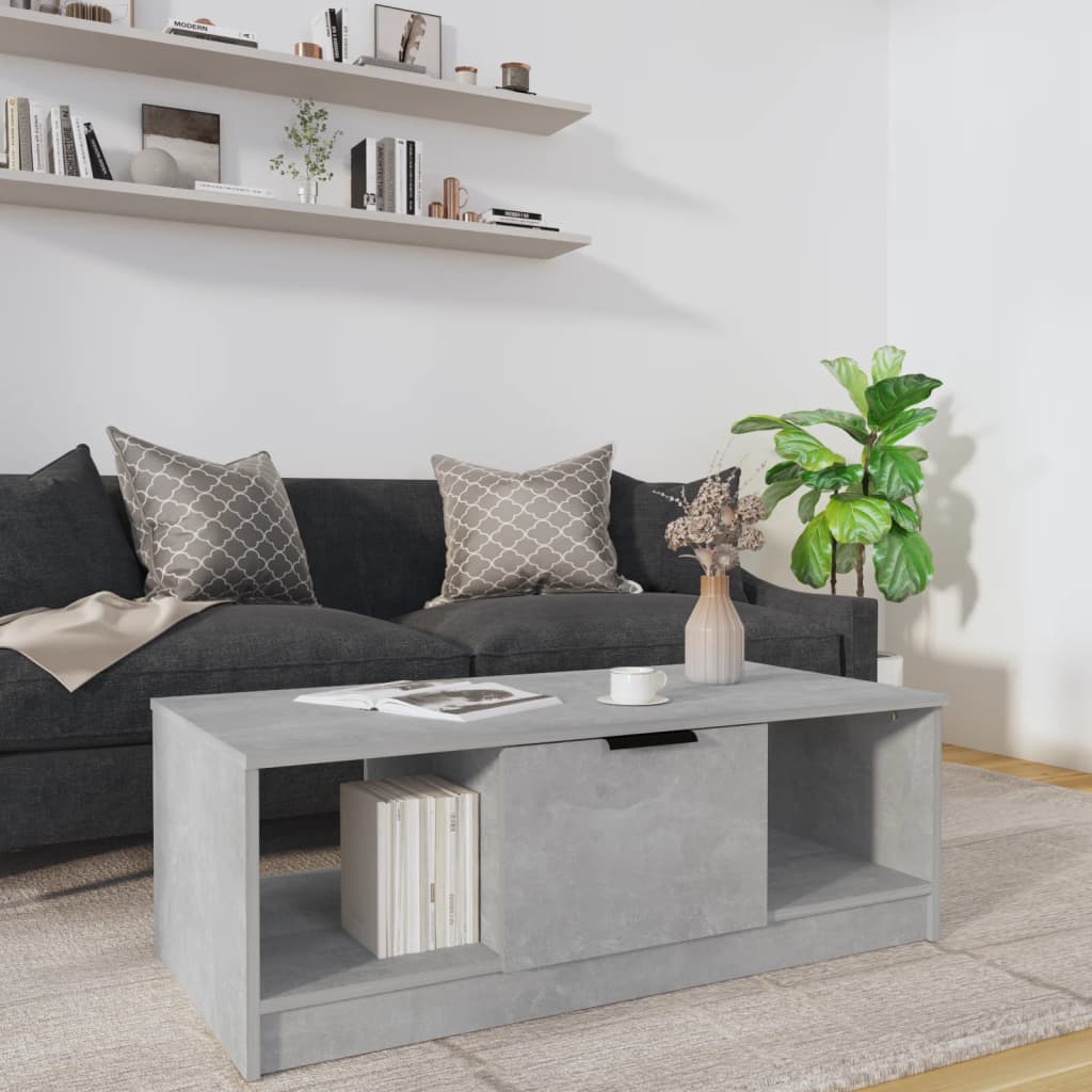 vidaXL Coffee Table Concrete Grey 102x50x36 cm Engineered Wood