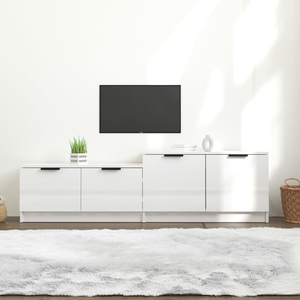 vidaXL TV Cabinet High Gloss White 158.5x36x45 cm Engineered Wood