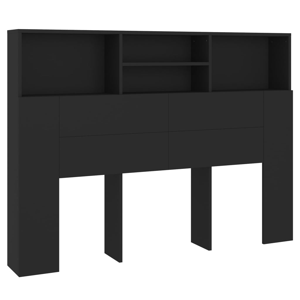 8720286966556_a_en_hd_1 vidaXL Headboard Cabinet Black 140 cm - Image 2