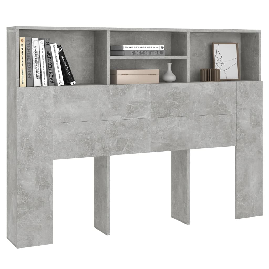 8720286966570_g_en_hd_2 vidaXL Headboard Cabinet Concrete Grey 140 cm - Image 5