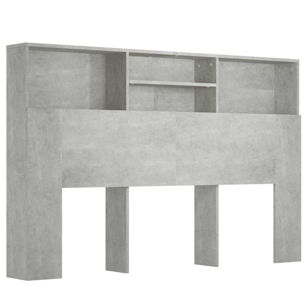 8720286966631_a_en_hd_1 vidaXL Headboard Cabinet Concrete Grey 160x19x103.5 cm - Image 2