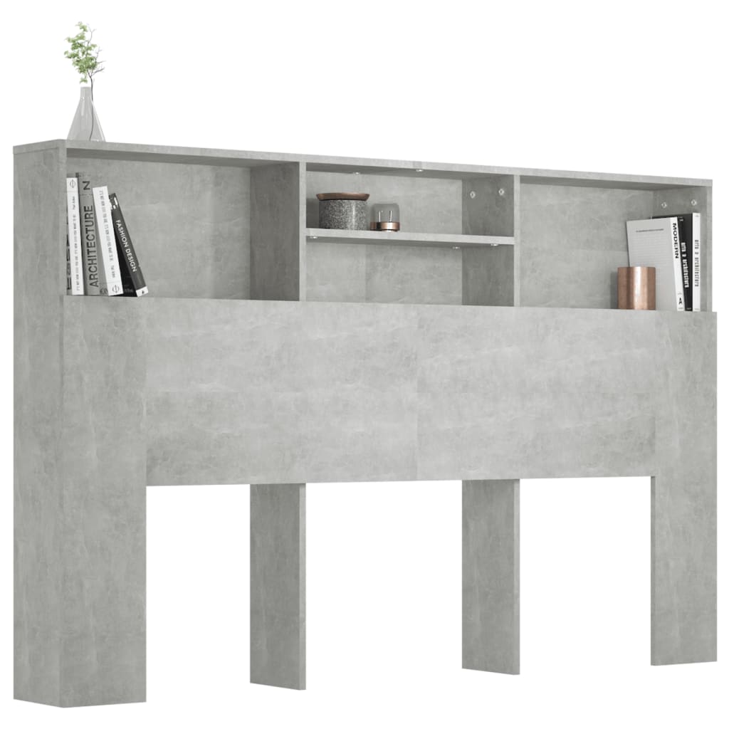 8720286966631_g_en_hd_2 vidaXL Headboard Cabinet Concrete Grey 160x19x103.5 cm - Image 4