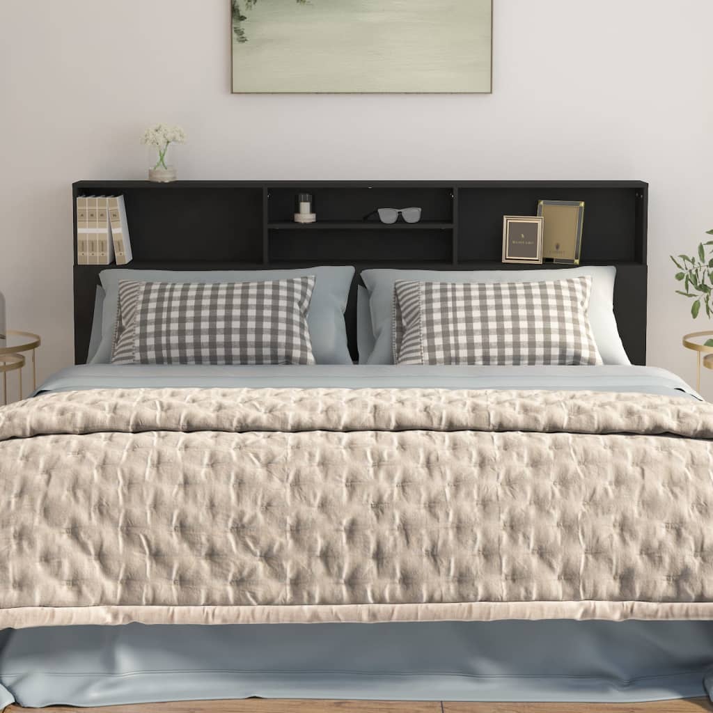 8720286966730_g_en_hd_3 vidaXL Headboard Cabinet Black 200 cm - Image 5