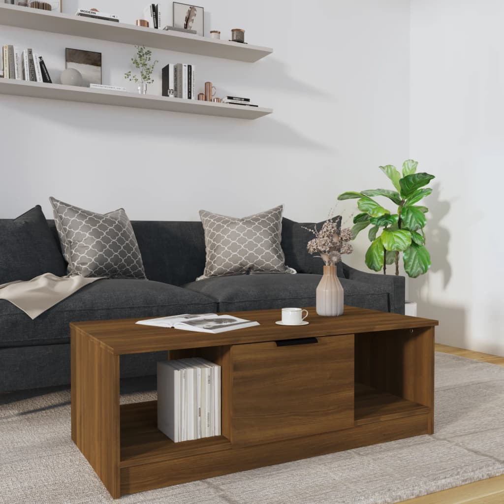 vidaXL Coffee Table Brown Oak 102x50x36 cm Engineered Wood