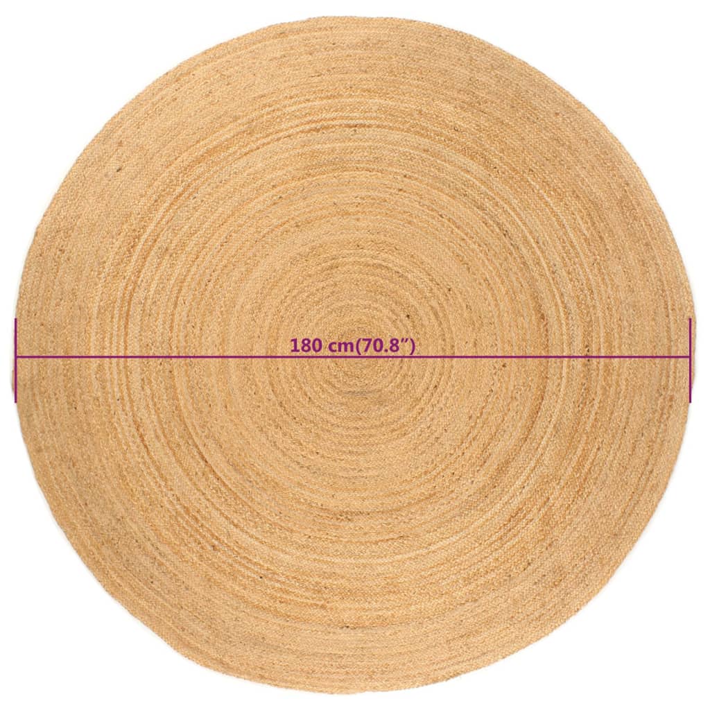 8720286970621_g_en_hd_5 vidaXL Area Rug Braided Jute 180 cm Round - Image 6