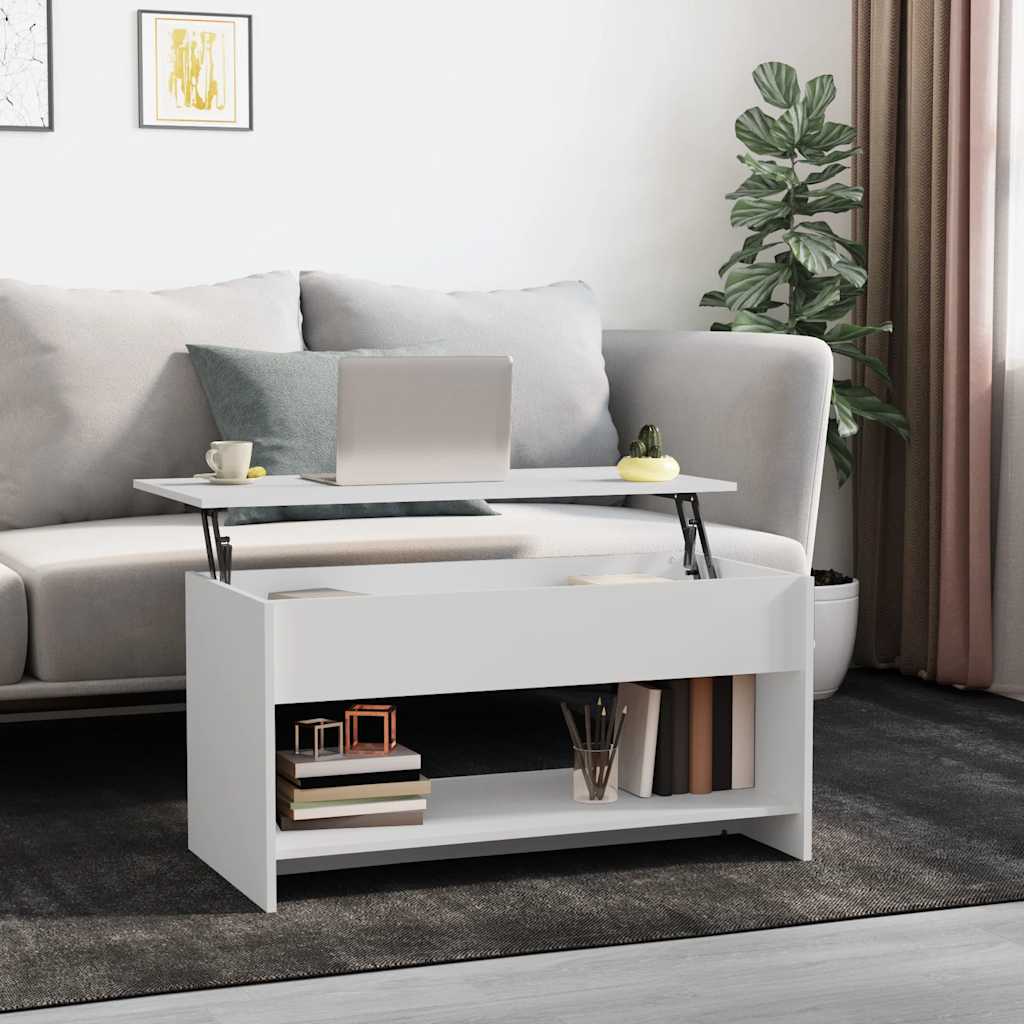 vidaXL Coffee Table White 102x50x52.5 cm Engineered Wood