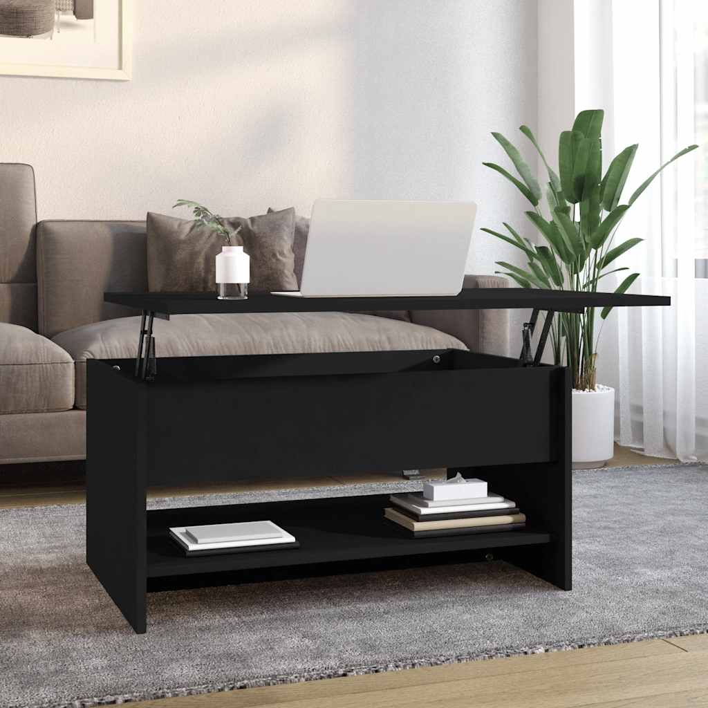 vidaXL Coffee Table Black 80x50x40 cm Engineered Wood