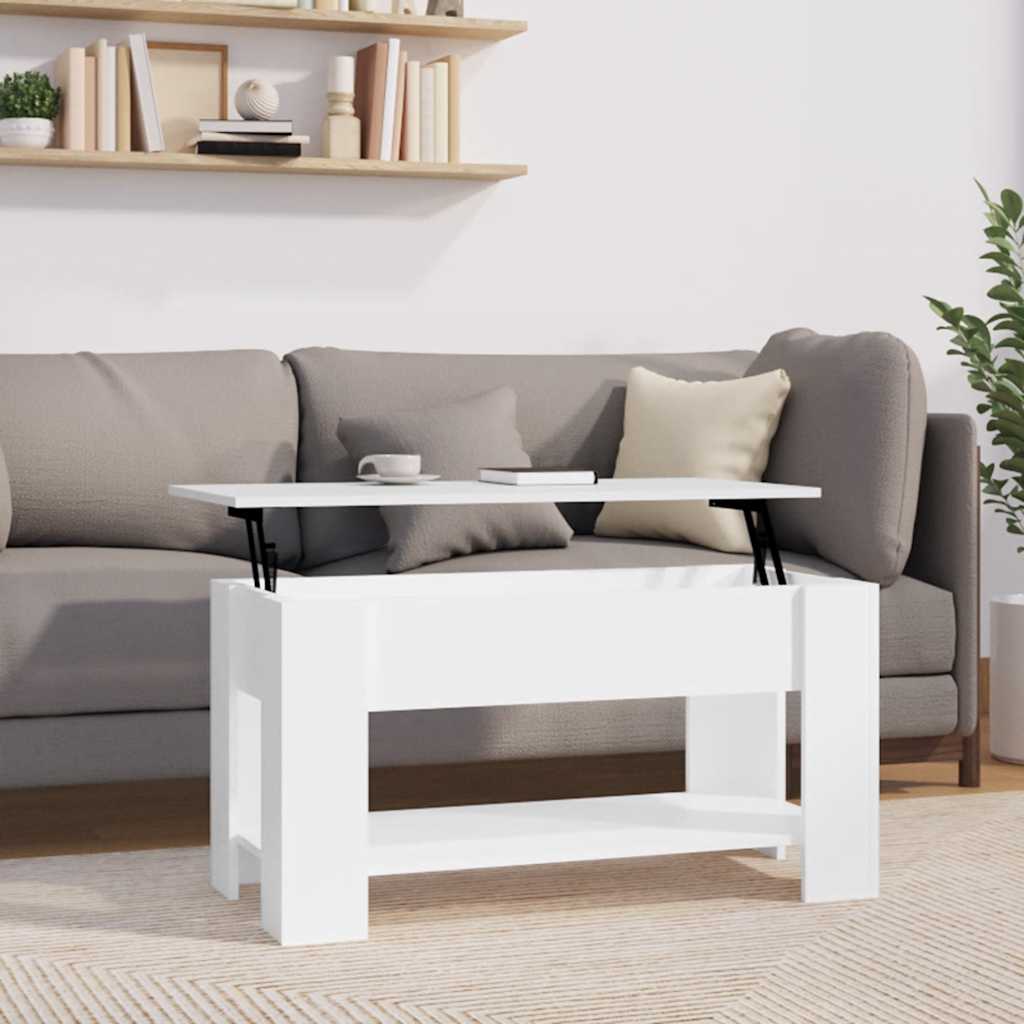 vidaXL Coffee Table High Gloss White 101x49x52 cm Engineered Wood