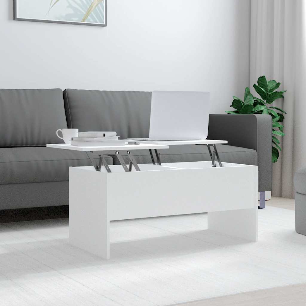 vidaXL Coffee Table White 102x50.5x46.5 cm Engineered Wood