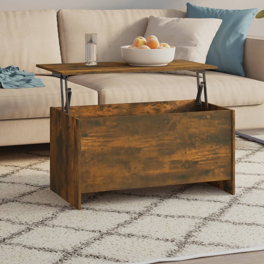 vidaXL Coffee Table Smoked Oak 102x55.5x52.5 cm Engineered Wood
