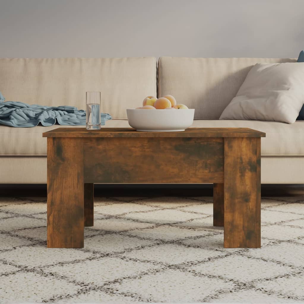 vidaXL Coffee Table Smoked Oak 79x49x41 cm Engineered Wood