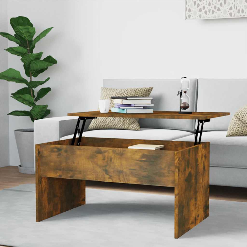 vidaXL Coffee Table Smoked Oak 80x50.5x41.5 cm Engineered Wood
