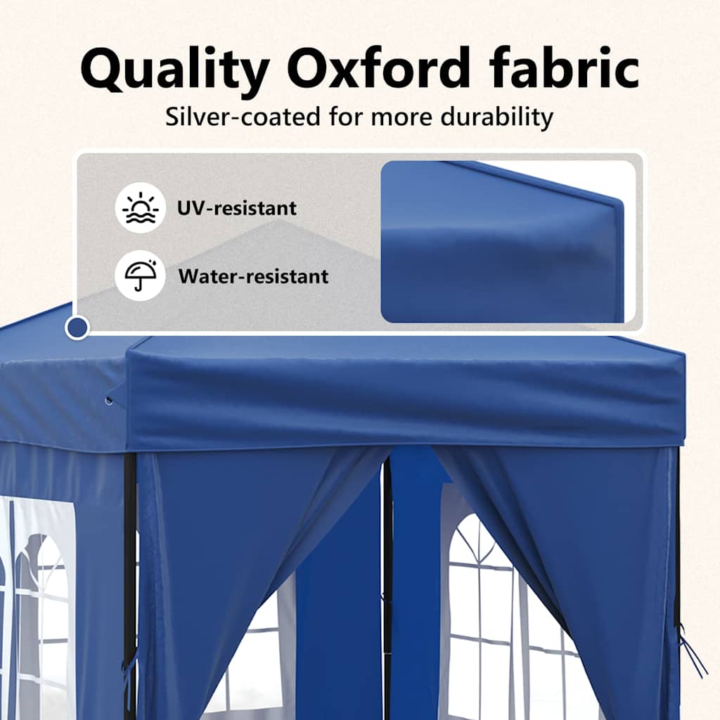 8720286974346_g_en_hd_9 vidaXL Folding Party Tent with Sidewalls Blue 2x2 m - Image 11
