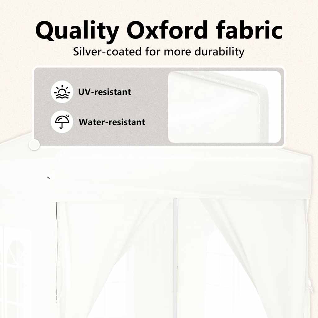 8720286974377_g_en_hd_9 vidaXL Folding Party Tent with Sidewalls White 2x2 m - Image 11