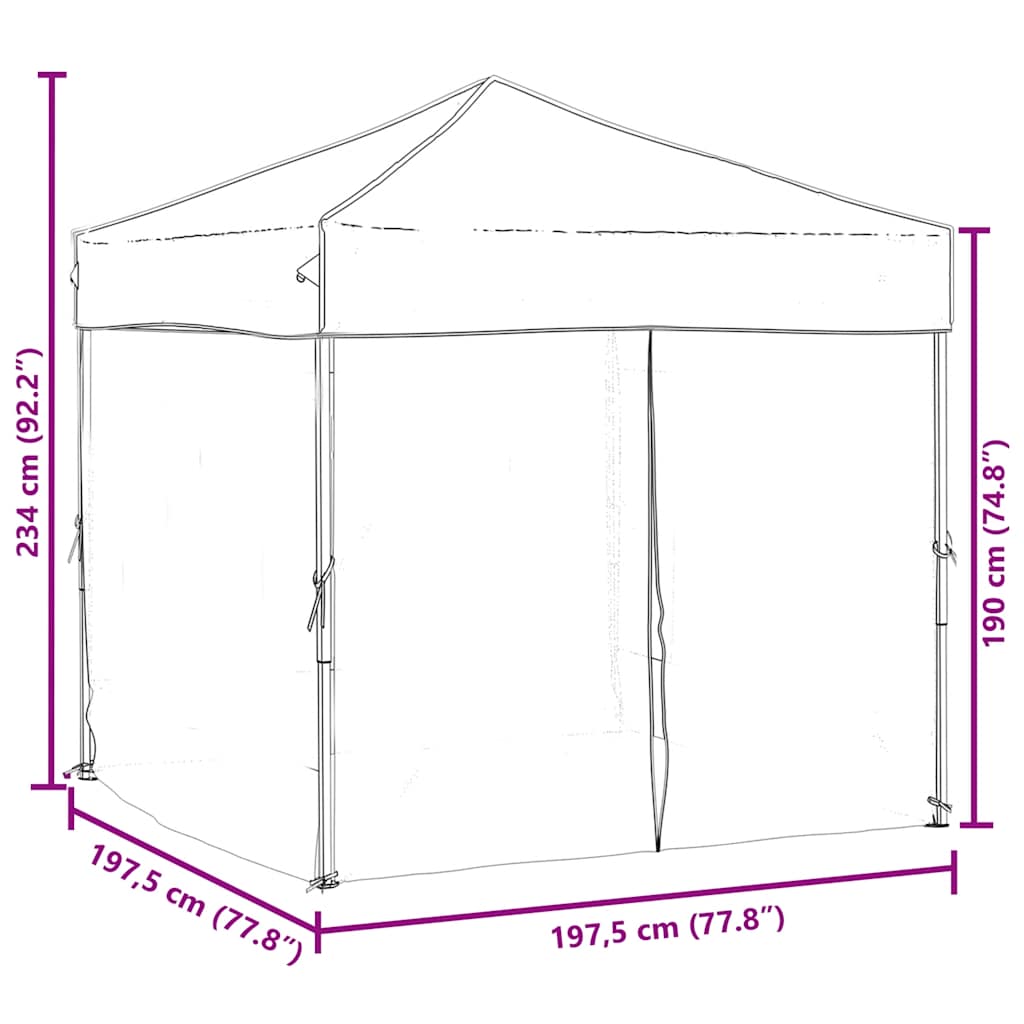 8720286974384_g_en_hd_7 vidaXL Folding Party Tent with Sidewalls Black 2x2 m - Image 9
