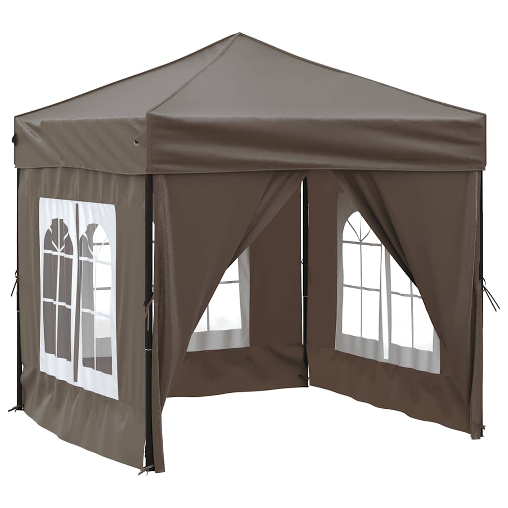8720286974391_a_en_hd_1 vidaXL Folding Party Tent with Sidewalls Taupe 2x2 m - Image 2