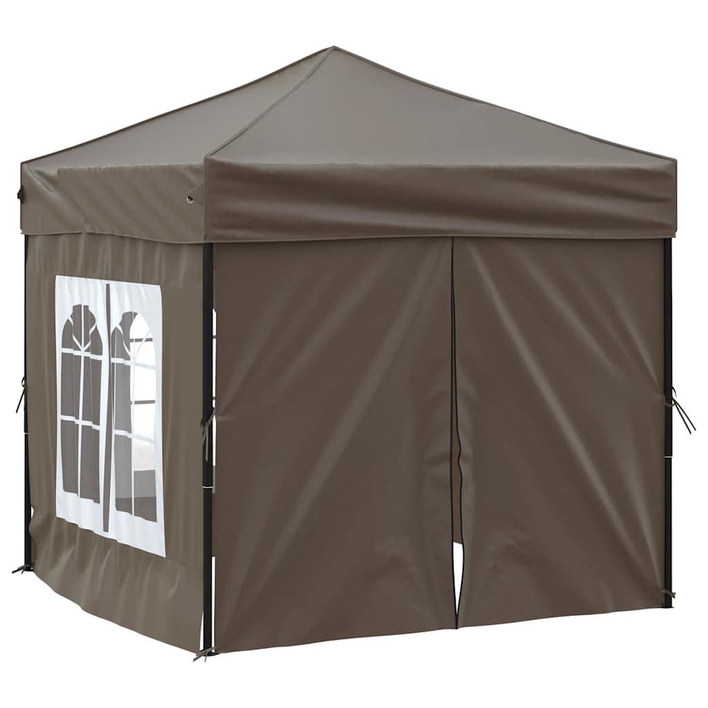 8720286974391_g_en_hd_1 vidaXL Folding Party Tent with Sidewalls Taupe 2x2 m - Image 3