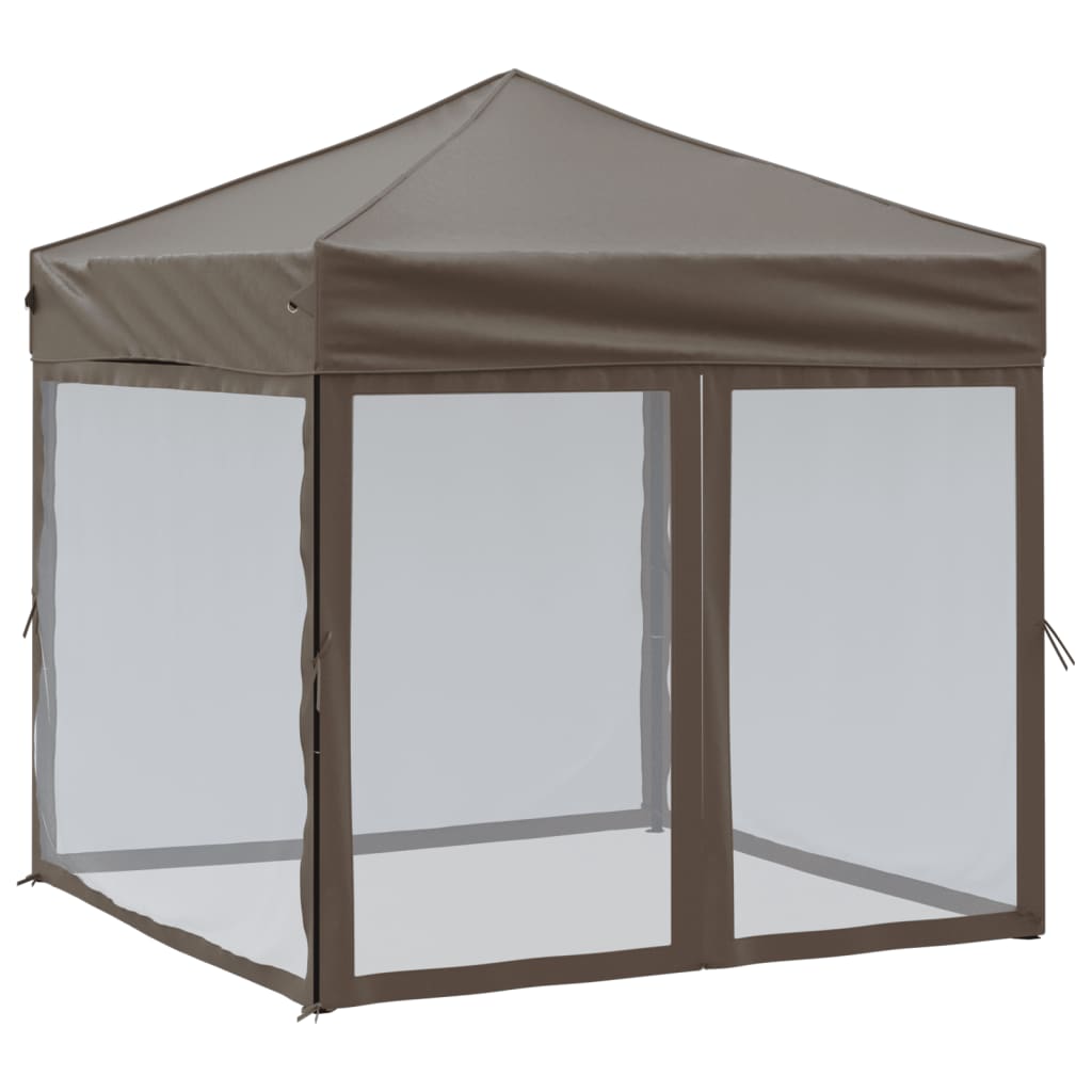 8720286974469_a_en_hd_1 vidaXL Folding Party Tent with Sidewalls Taupe 2x2 m - Image 2