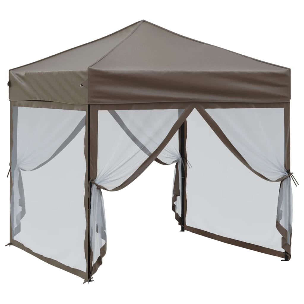 8720286974469_g_en_hd_1 vidaXL Folding Party Tent with Sidewalls Taupe 2x2 m - Image 3