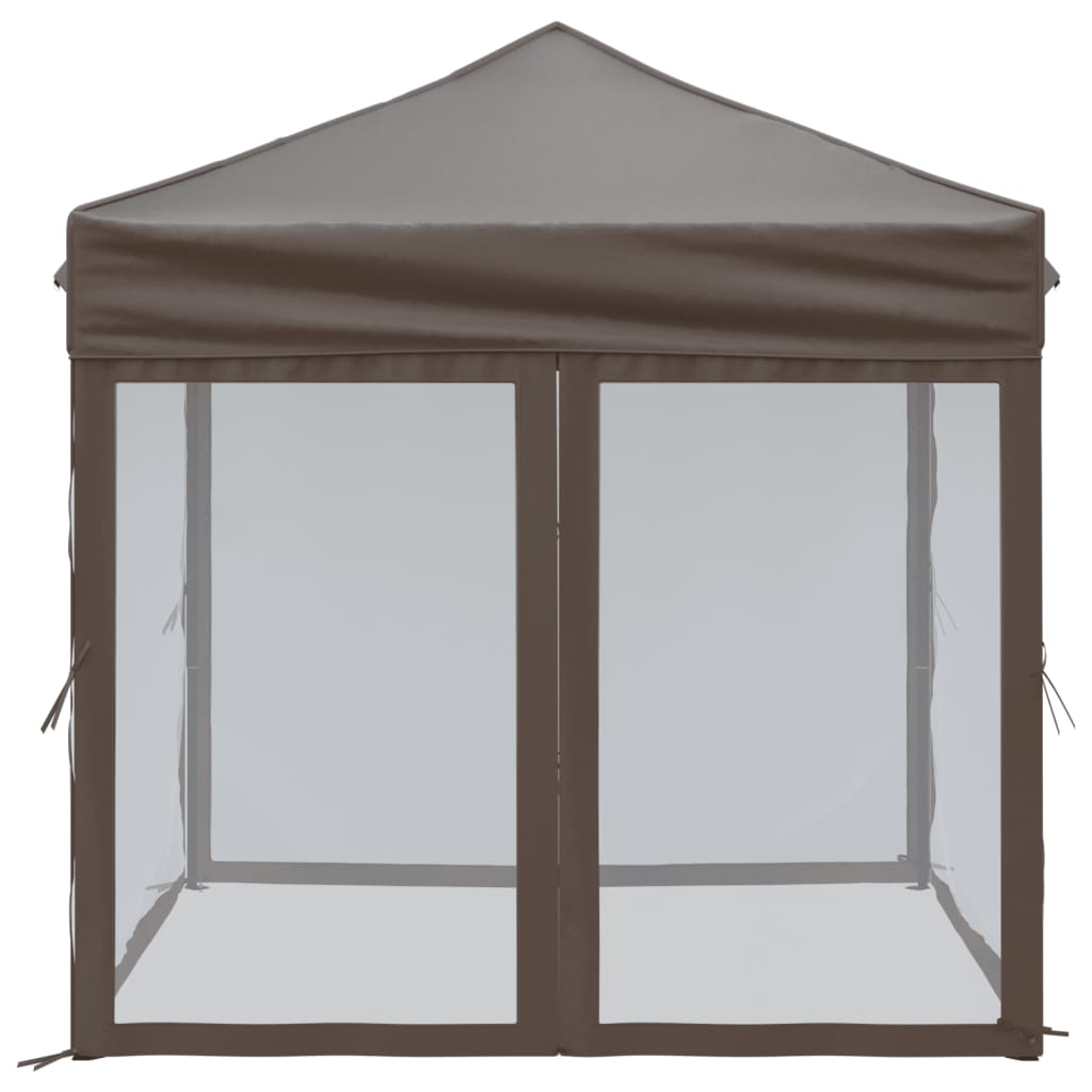 8720286974469_g_en_hd_2 vidaXL Folding Party Tent with Sidewalls Taupe 2x2 m - Image 4
