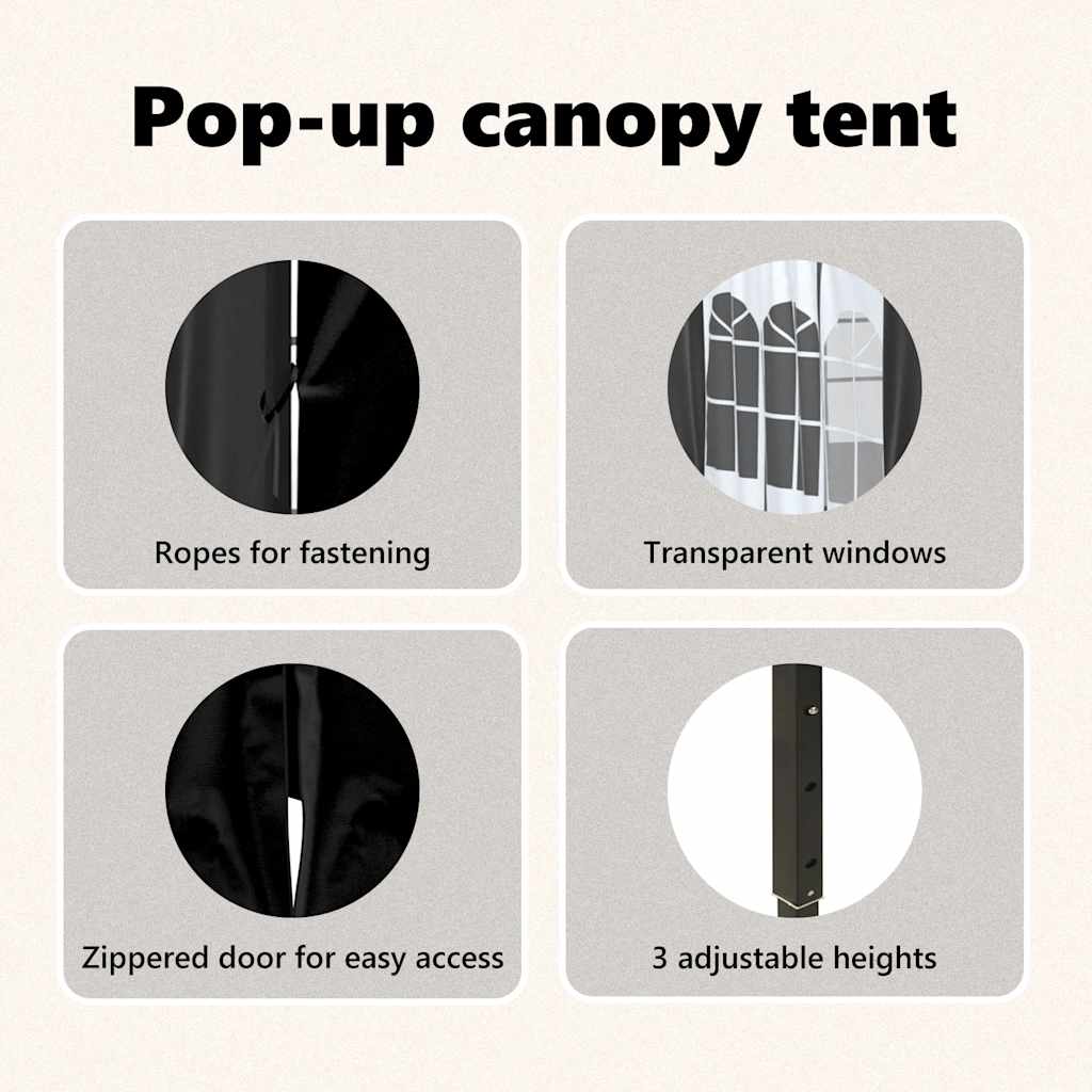 8720286974599_g_en_hd_11 vidaXL Folding Party Tent with Sidewalls Black 3x3 m - Image 13