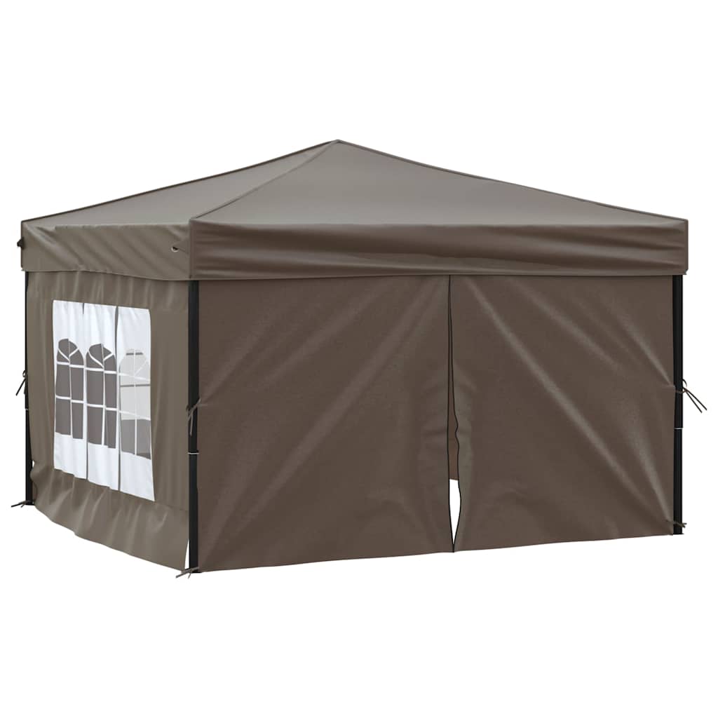 8720286974605_a_en_hd_1 vidaXL Folding Party Tent with Sidewalls Taupe 3x3 m - Image 2