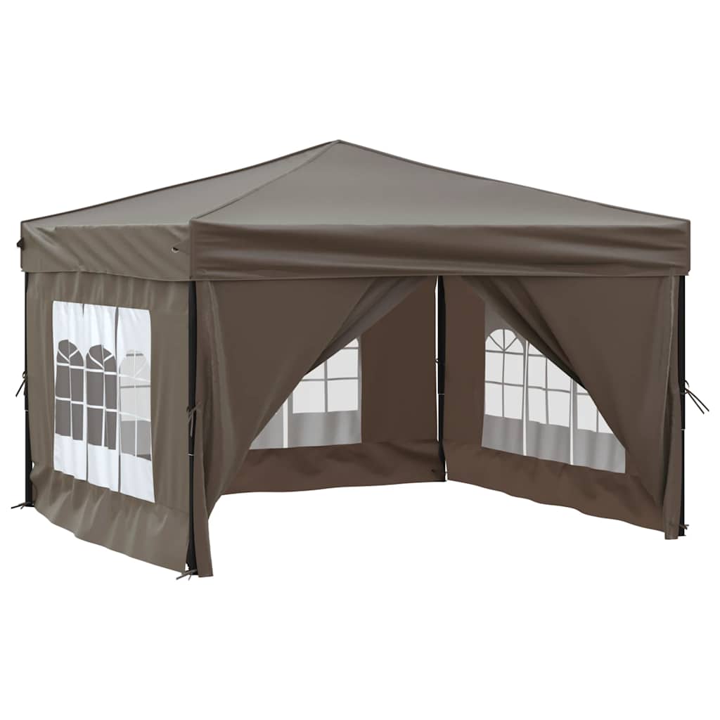 8720286974605_g_en_hd_1 vidaXL Folding Party Tent with Sidewalls Taupe 3x3 m - Image 3