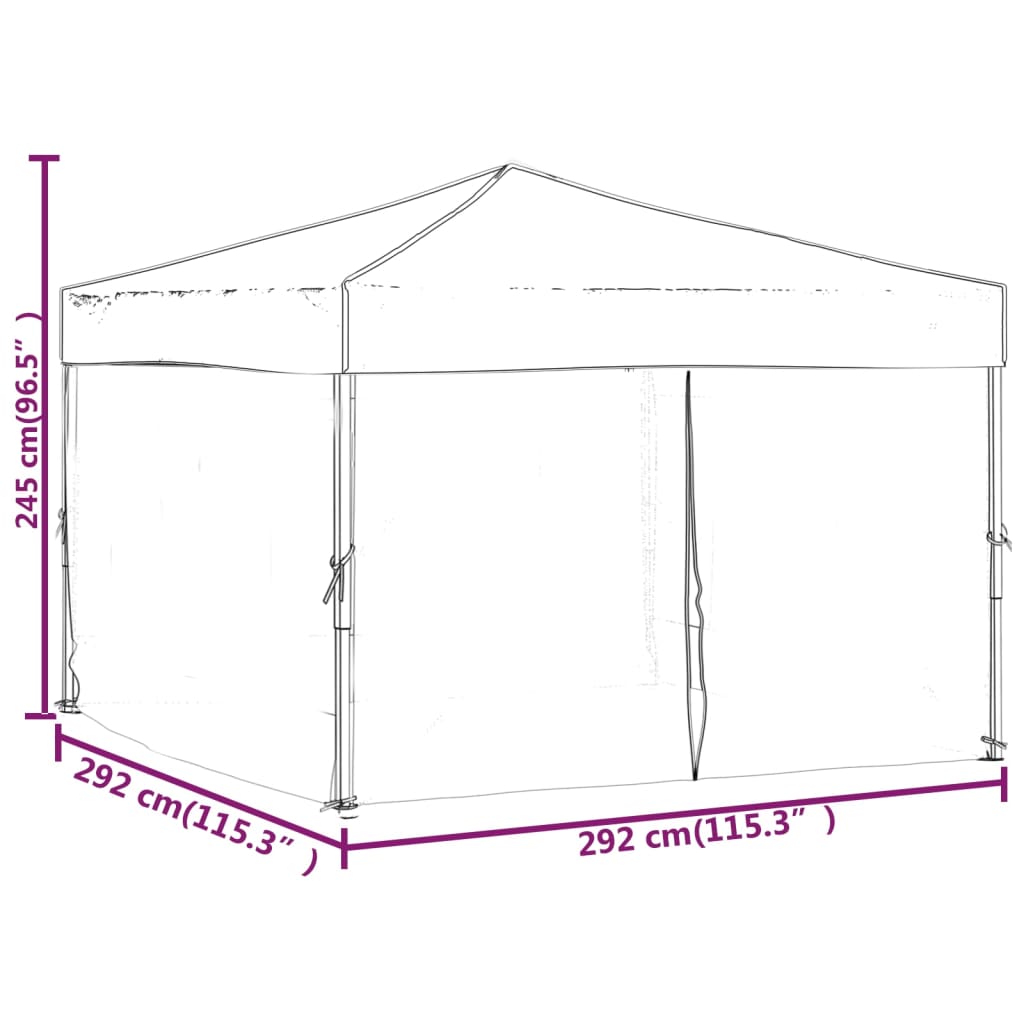 8720286974629_g_en_hd_7 vidaXL Folding Party Tent with Sidewalls Blue 3x3 m - Image 9