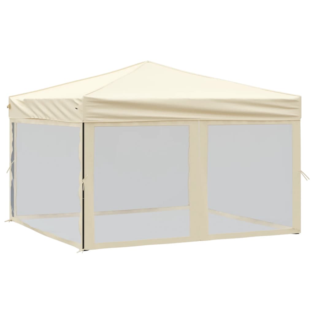 8720286974636_a_en_hd_1 vidaXL Folding Party Tent with Sidewalls Cream 3x3 m - Image 2