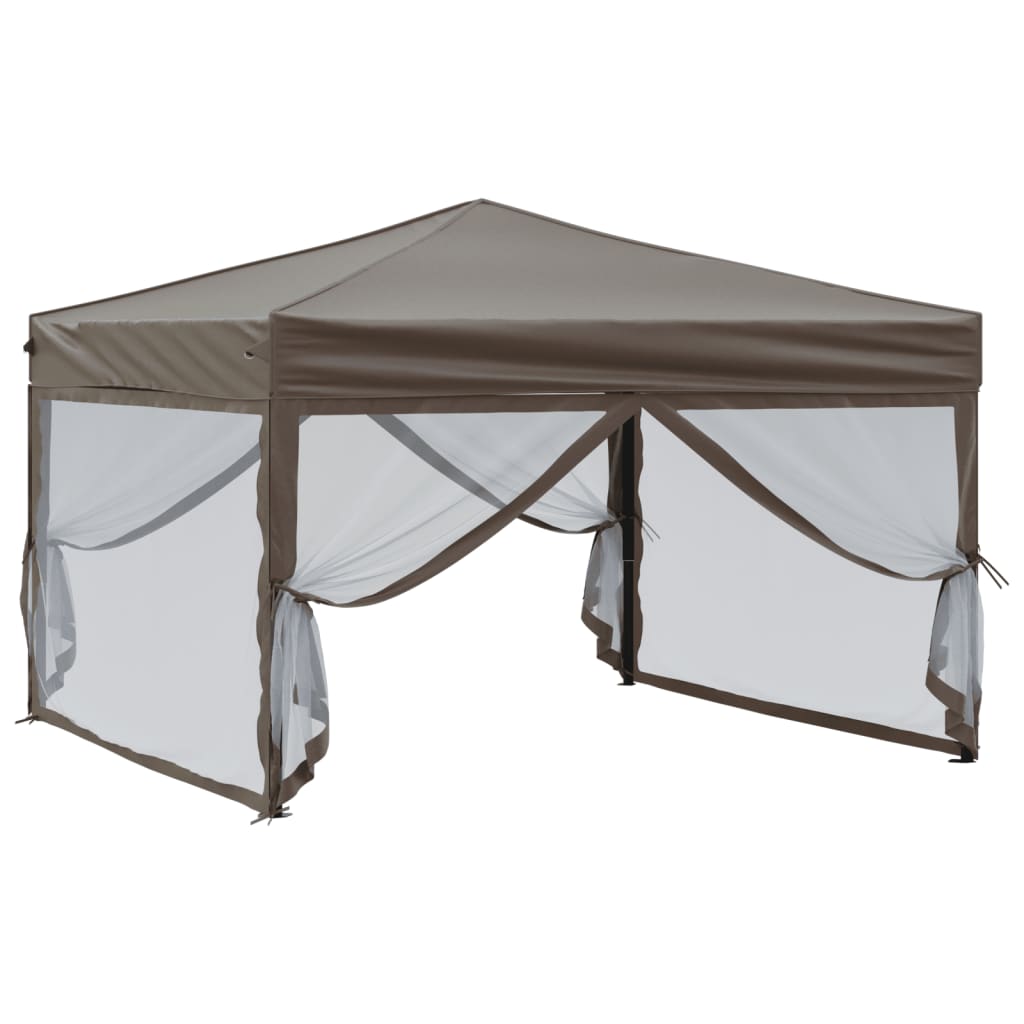 8720286974674_g_en_hd_1 vidaXL Folding Party Tent with Sidewalls Taupe 3x3 m - Image 3