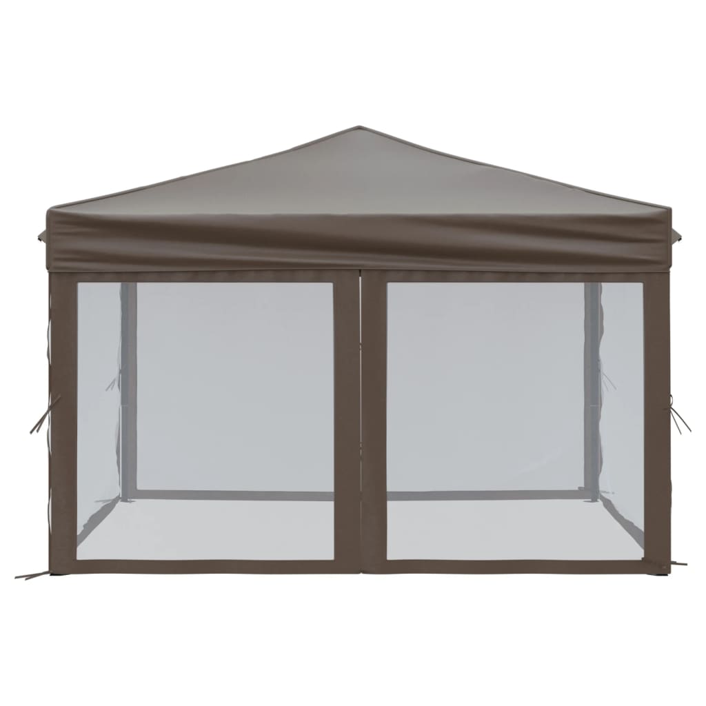 8720286974674_g_en_hd_2 vidaXL Folding Party Tent with Sidewalls Taupe 3x3 m - Image 4