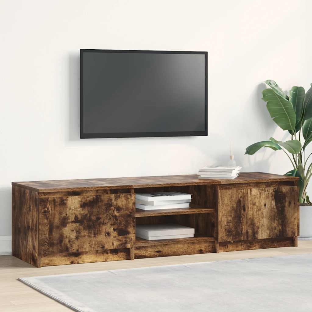 vidaXL TV Cabinet Smoked Oak 140x40x35.5 cm Engineered Wood