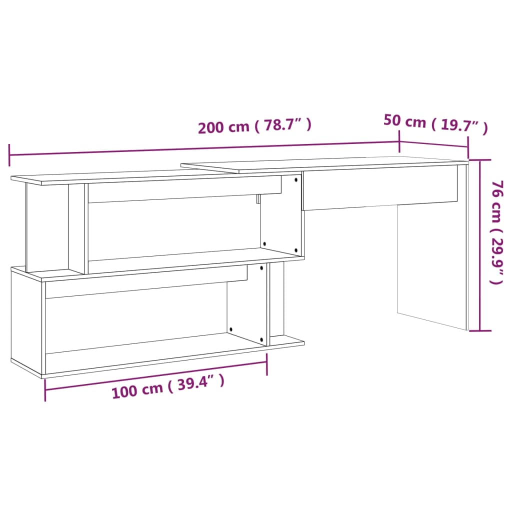 8720286976289_g_en_hd_7 vidaXL Corner Desk Smoked Oak 200x50x76 cm Engineered Wood - Image 10