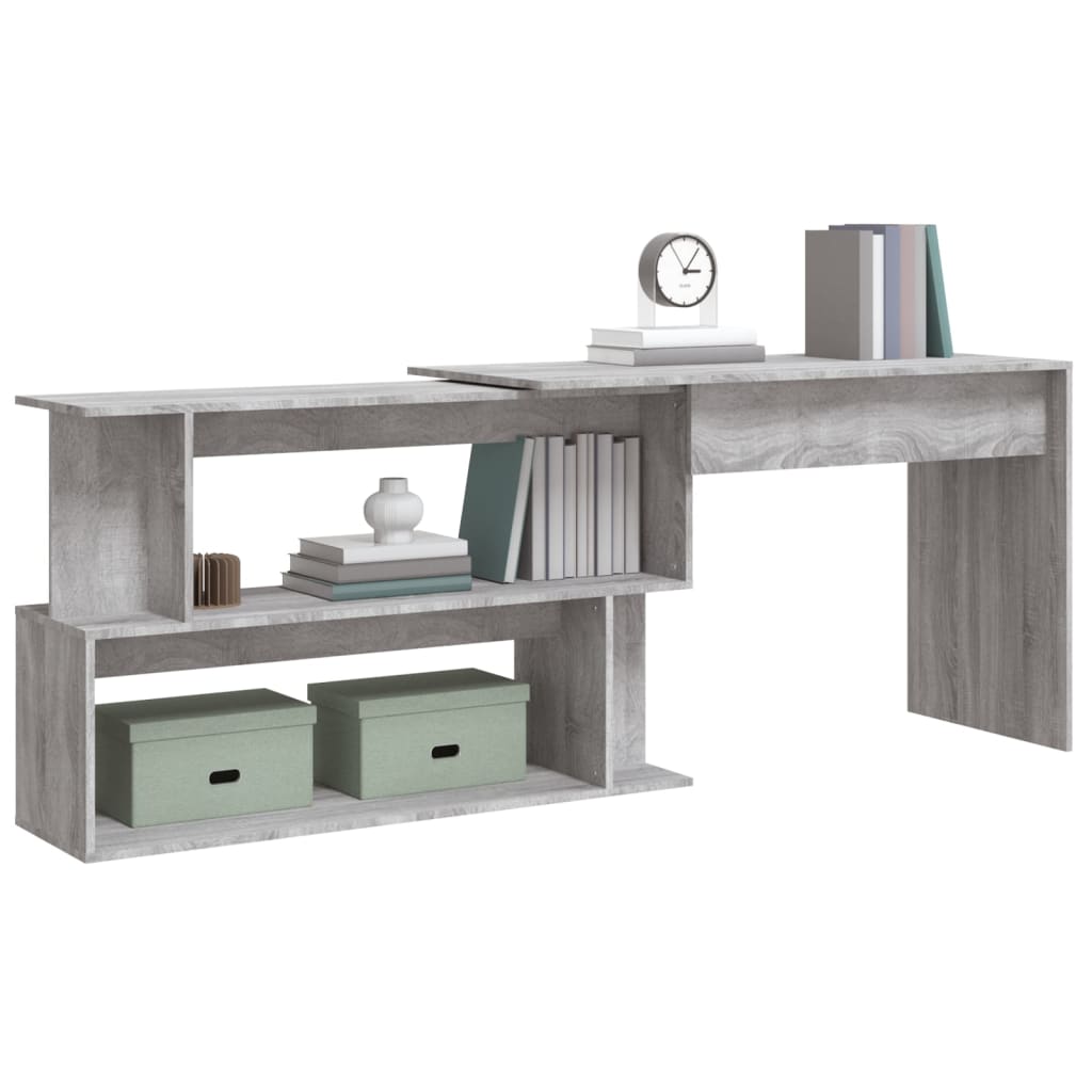 8720286976296_g_en_hd_2 vidaXL Corner Desk Grey Sonoma 200x50x76 cm Engineered Wood - Image 5