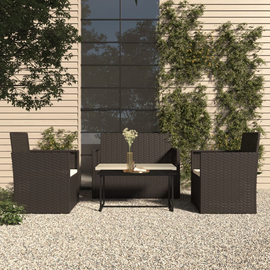 8720286979525_m_en_hd_1 vidaXL 4 Piece Outdoor Lounge Set with Cushions Poly Rattan Black - Image 1