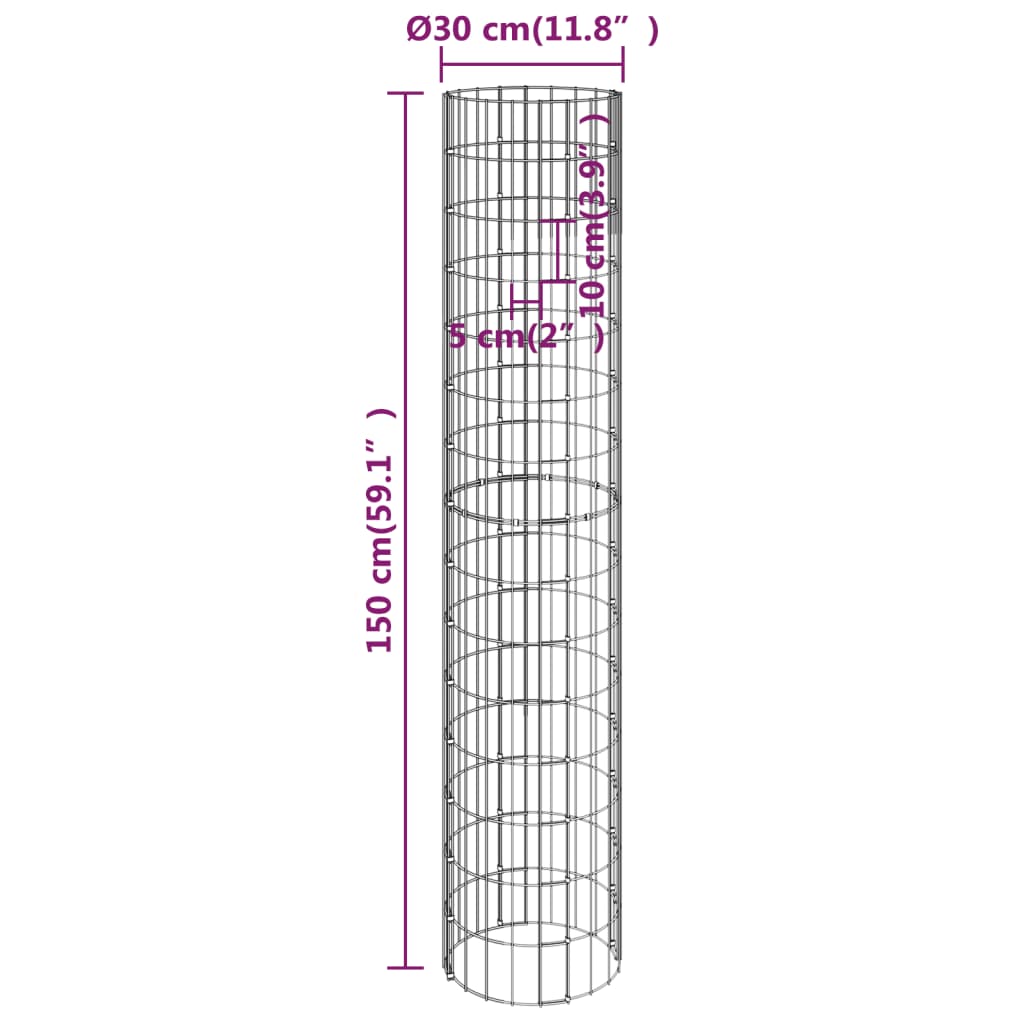 8720286979600_g_en_hd_4 vidaXL Circular Gabion Pole Galvanised Steel Ø30x150 cm - Image 6