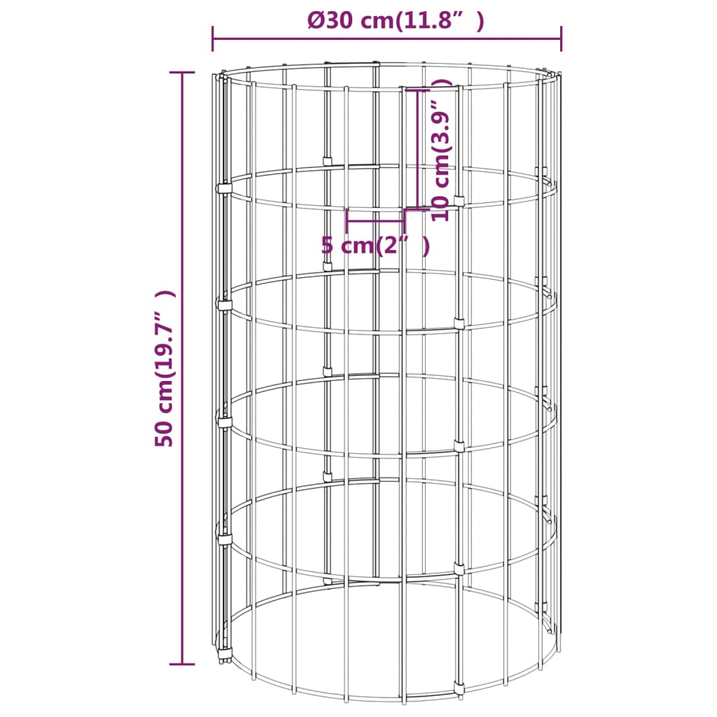 8720286979709_g_en_hd_3 vidaXL Circular Gabion Raised Beds 4 pcs Ø30x50/100/150/200 cm - Image 5