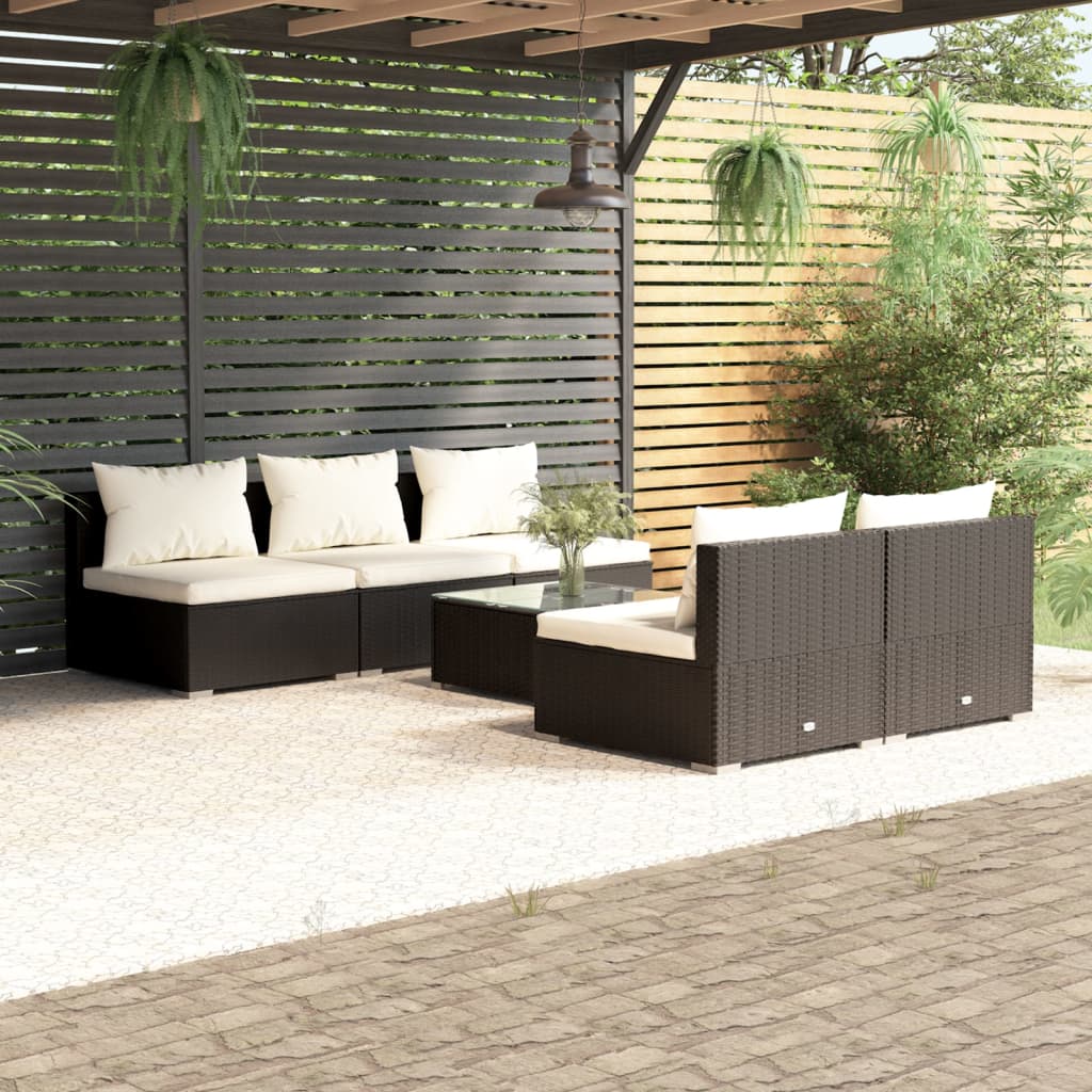 8720286981511_m_en_hd_1 vidaXL 6 Piece Garden Lounge Set with Cushions Poly Rattan Black - Image 1