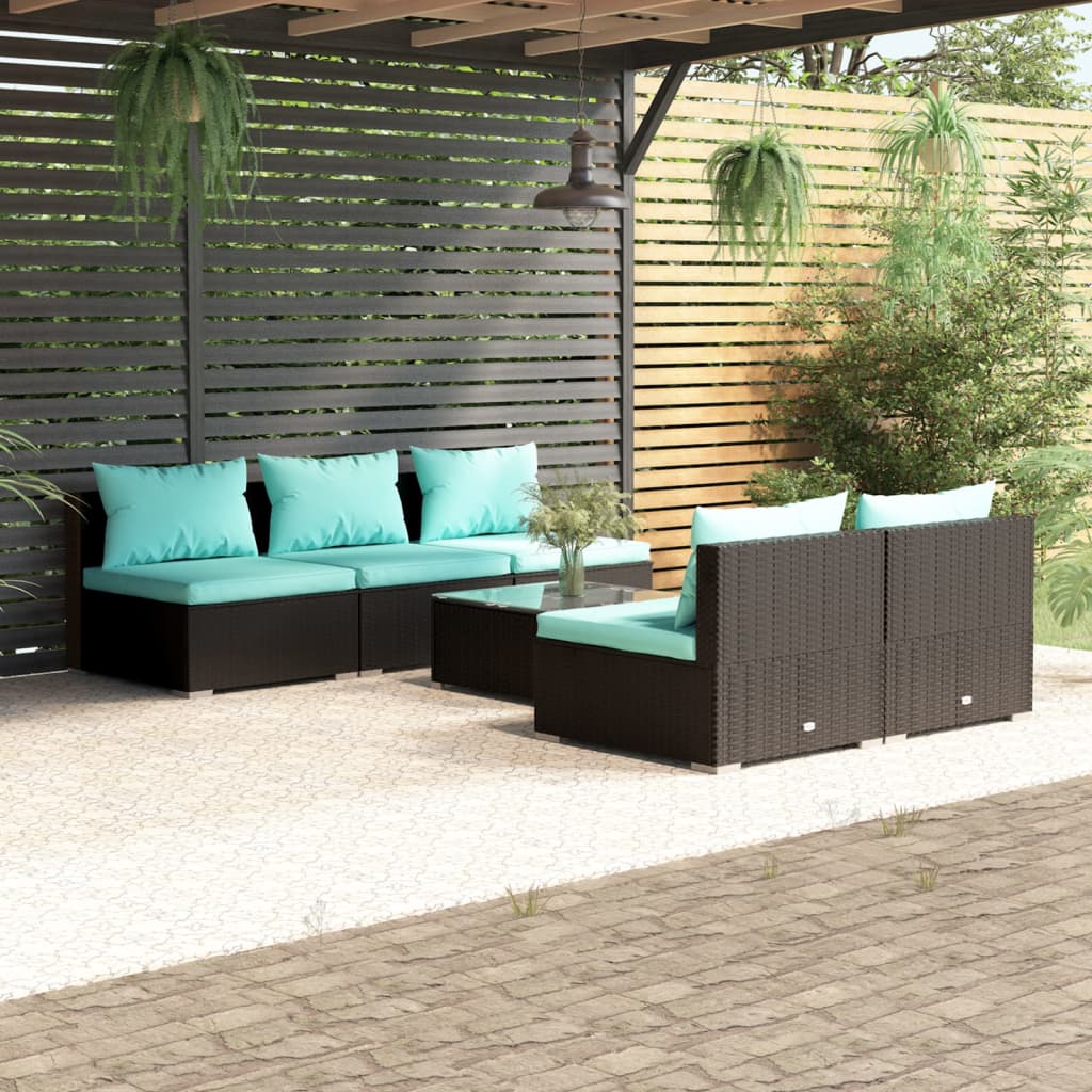 8720286981535_m_en_hd_1 vidaXL 6 Piece Garden Lounge Set with Cushions Poly Rattan Black - Image 1