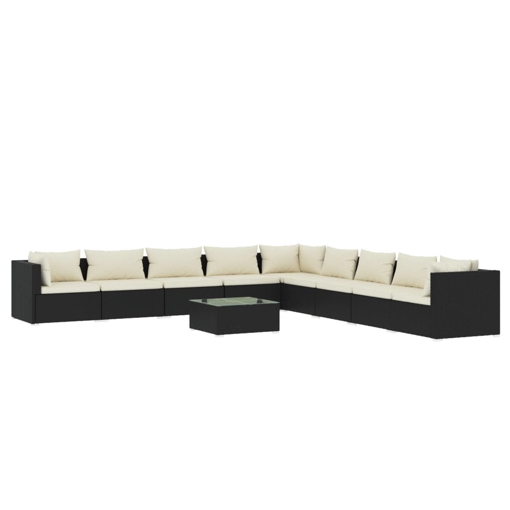 8720286984956_a_en_hd_1 vidaXL 10 Piece Garden Lounge Set with Cushions Poly Rattan Black - Image 2
