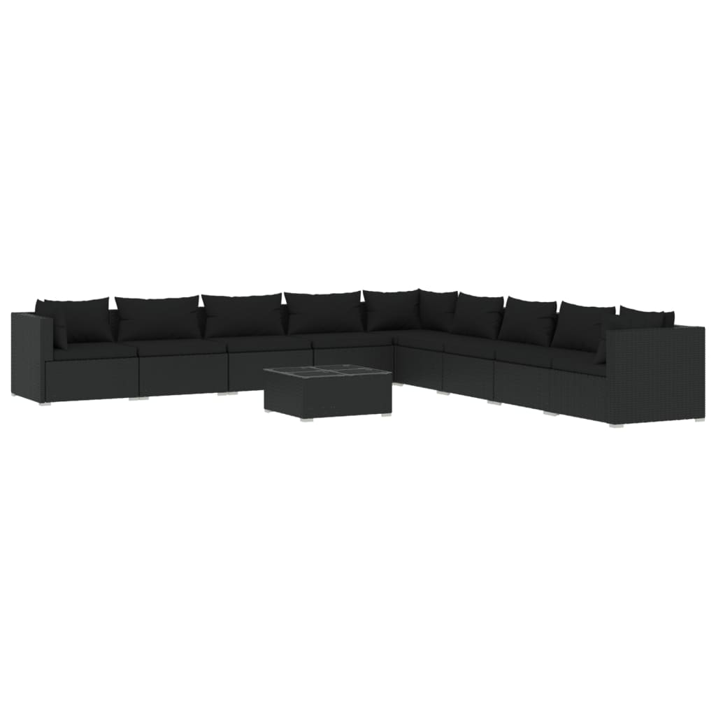 8720286984963_a_en_hd_1 vidaXL 10 Piece Garden Lounge Set with Cushions Poly Rattan Black - Image 2