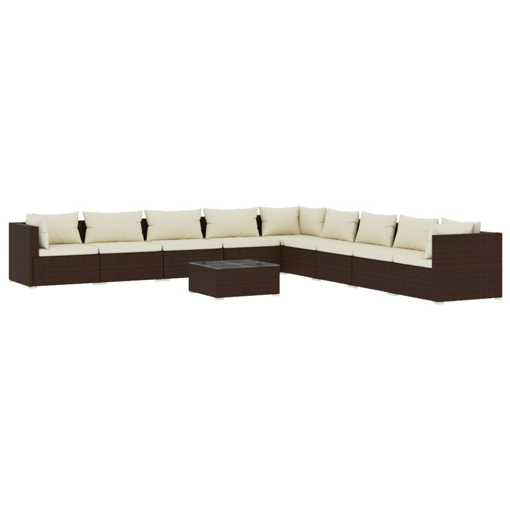 8720286984987_a_en_hd_1 vidaXL 10 Piece Garden Lounge Set with Cushions Poly Rattan Brown - Image 2