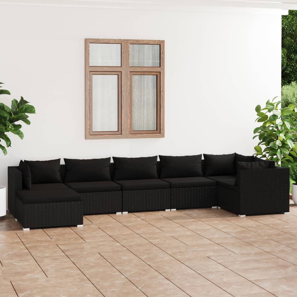 8720286985281_m_en_hd_1 vidaXL 7 Piece Garden Lounge Set with Cushions Poly Rattan Black - Image 1