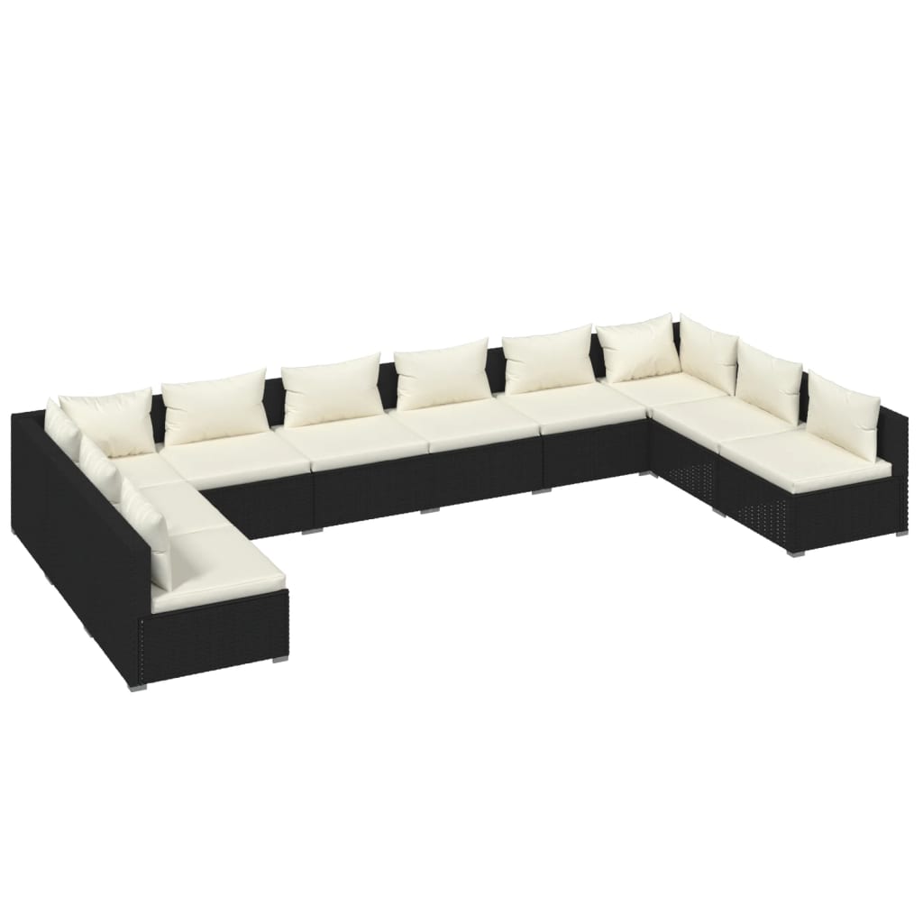 8720286986233_a_en_hd_1 vidaXL 10 Piece Garden Lounge Set with Cushions Poly Rattan Black - Image 2