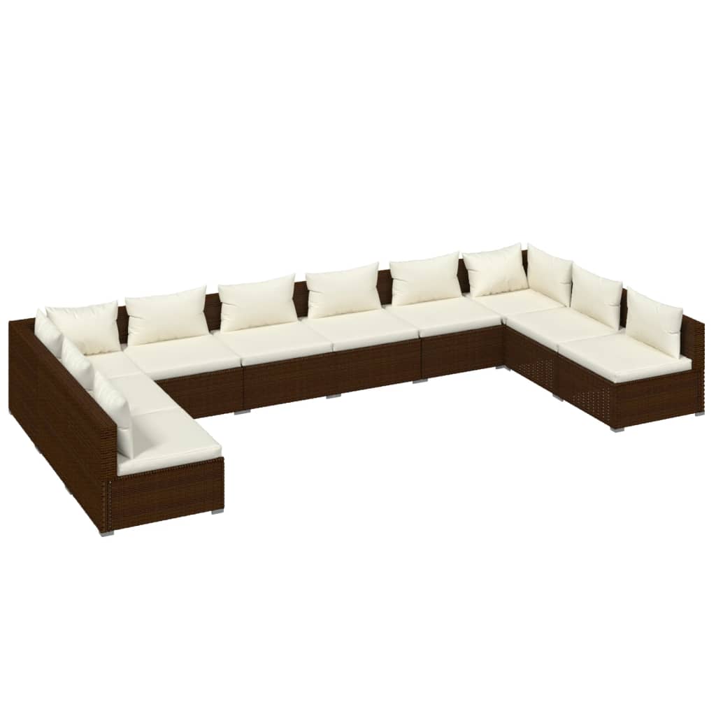 8720286986264_a_en_hd_1 vidaXL 10 Piece Garden Lounge Set with Cushions Poly Rattan Brown - Image 2