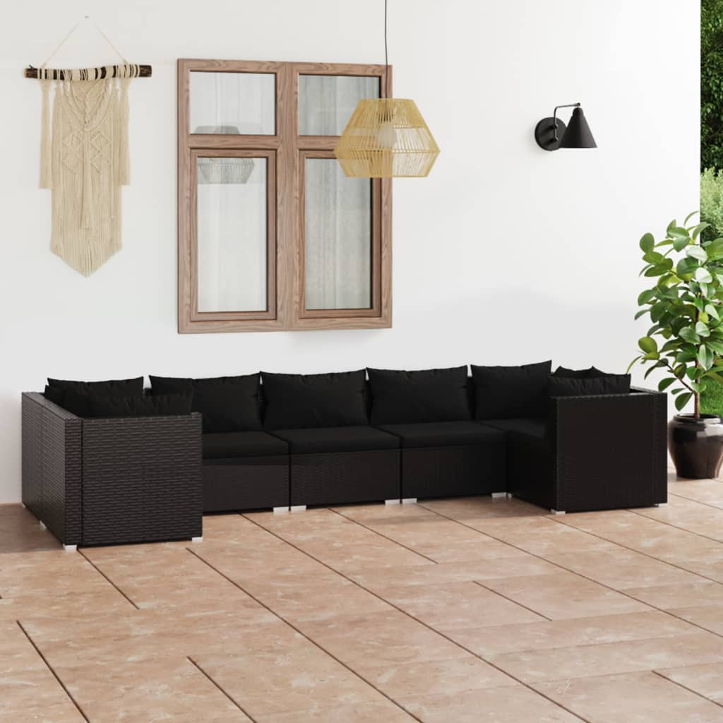 8720286986561_m_en_hd_1 vidaXL 7 Piece Garden Lounge Set with Cushions Poly Rattan Black - Image 1